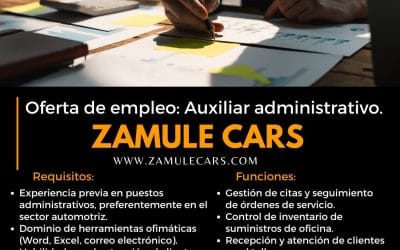 Oferta de Empleo: Auxiliar Administrativo para Taller Automotriz